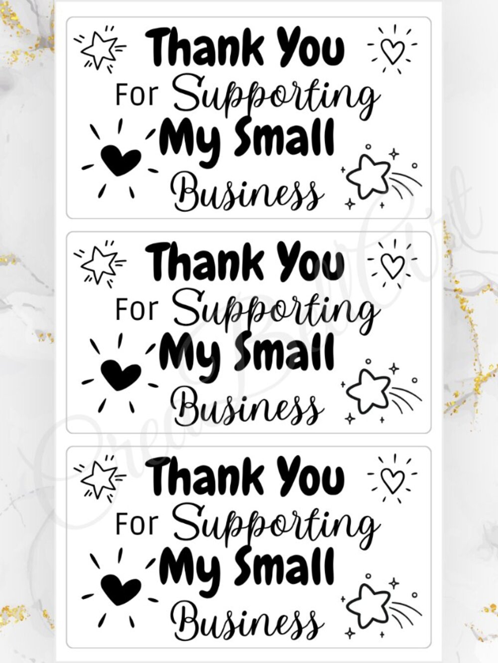 100 Thank you Stickers for Packaging | Small Business Labels